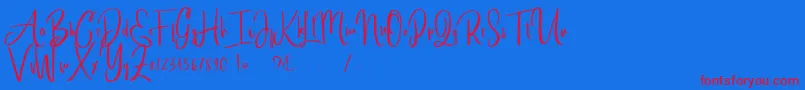 alleiyana Font – Red Fonts on Blue Background