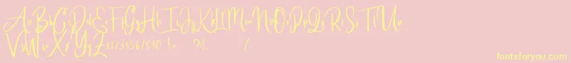 alleiyana Font – Yellow Fonts on Pink Background