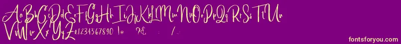 alleiyana Font – Yellow Fonts on Purple Background