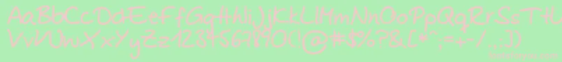 MareensprintNext-fontti – vaaleanpunaiset fontit vihreällä taustalla