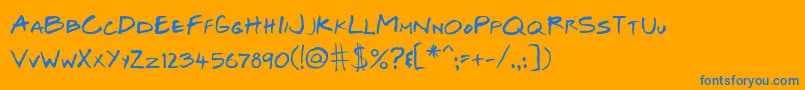 En savoir plus sur la police JosefXuerebSFriendsBoldItalic Police JosefXuerebSFriendsBoldItalic – polices bleues sur fond orange