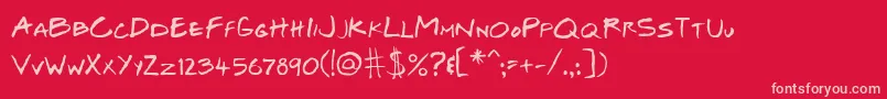 Шрифт JosefXuerebSFriendsBoldItalic – розовые шрифты на красном фоне