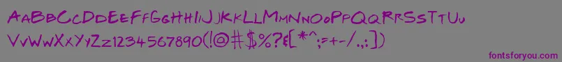 JosefXuerebSFriendsBoldItalic Font – Purple Fonts on Gray Background