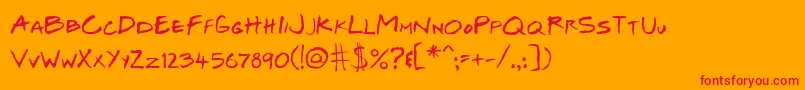 Подробнее о шрифте JosefXuerebSFriendsBoldItalic Шрифт JosefXuerebSFriendsBoldItalic – красные шрифты на оранжевом фоне
