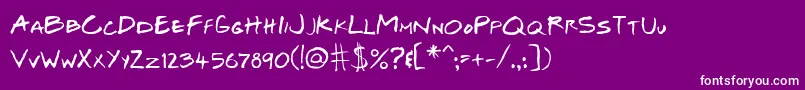 フォントJosefXuerebSFriendsBoldItalic – 紫の背景に白い文字