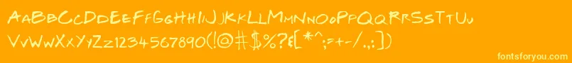 フォントJosefXuerebSFriendsBoldItalic – オレンジの背景に黄色の文字