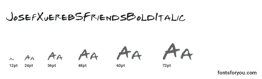 Размеры шрифта JosefXuerebSFriendsBoldItalic