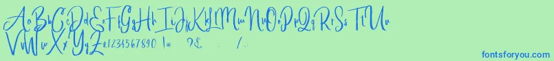 alleiyana Font – Blue Fonts on Green Background
