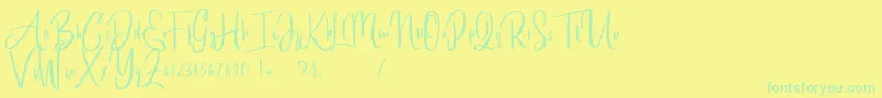Czcionka alleiyana – zielone czcionki na żółtym tle