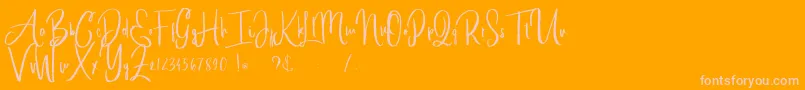 alleiyana Font – Pink Fonts on Orange Background