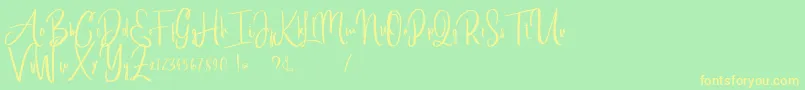 alleiyana Font – Yellow Fonts on Green Background