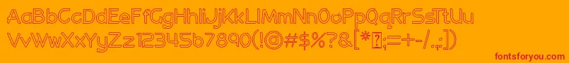 Allenatore Regular Outline Font – Red Fonts on Orange Background