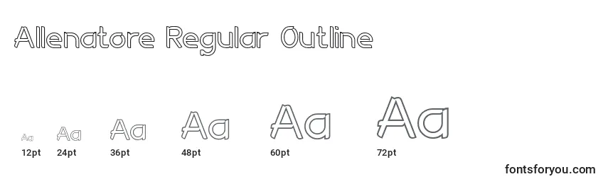 Größen der Schriftart Allenatore Regular Outline