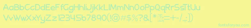 フォントAllenatore Regular – 黄色い背景に緑の文字