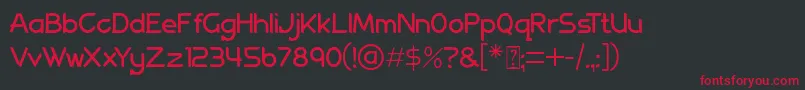 フォントAllenatore Regular – 黒い背景に赤い文字