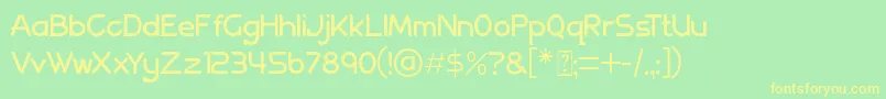 Allenatore Regular Font – Yellow Fonts on Green Background