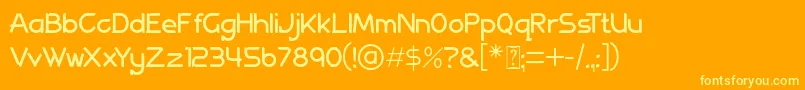 Allenatore Regular-fontti – keltaiset fontit oranssilla taustalla