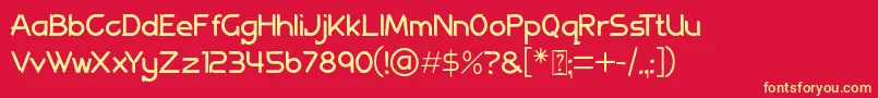Allenatore Regular Font – Yellow Fonts on Red Background