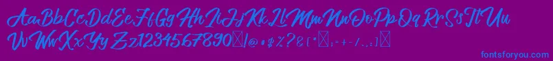 Allenattore Font – Blue Fonts on Purple Background