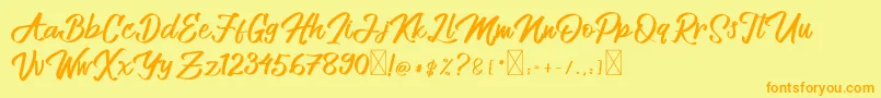 Allenattore Font – Orange Fonts on Yellow Background