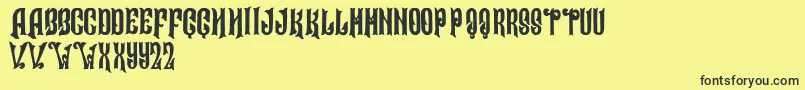 Alleria Font – Black Fonts on Yellow Background
