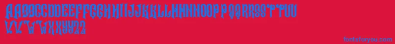Alleria Font – Blue Fonts on Red Background