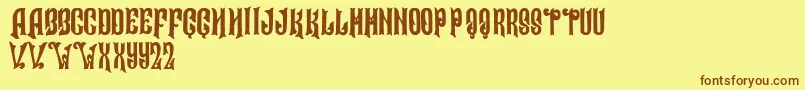Alleria Font – Brown Fonts on Yellow Background