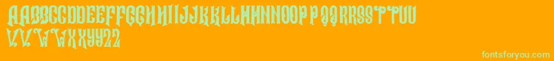 Alleria Font – Green Fonts on Orange Background