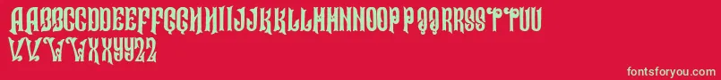Alleria Font – Green Fonts on Red Background