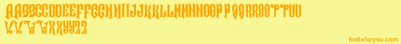 Alleria Font – Orange Fonts on Yellow Background