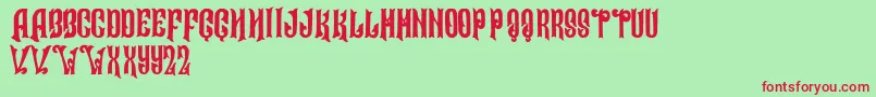 Alleria Font – Red Fonts on Green Background