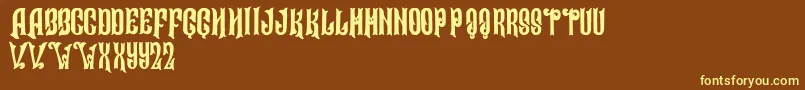 Alleria Font – Yellow Fonts on Brown Background
