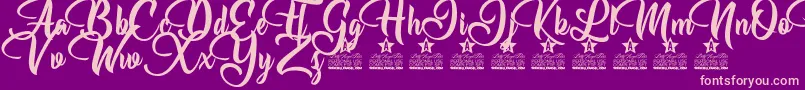 Weitere Informationen zur Allessa Personal Use-Schriftart Allessa Personal Use-Schriftart – Rosa Schriften auf violettem Hintergrund