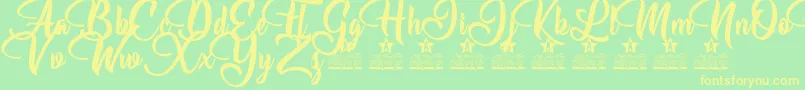 Allessa Personal Use Font – Yellow Fonts on Green Background