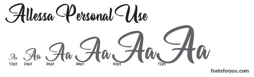 Allessa Personal Use Font Sizes
