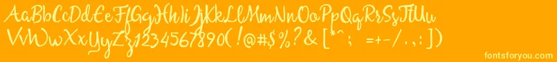AllessaScriptFreeSample Font – Yellow Fonts on Orange Background