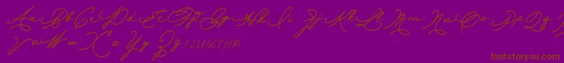 Allexandia-Schriftart – Braune Schriften auf violettem Hintergrund