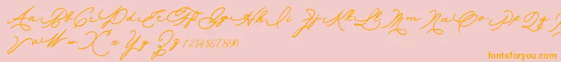 Allexandia-Schriftart – Orangefarbene Schriften auf rosa Hintergrund