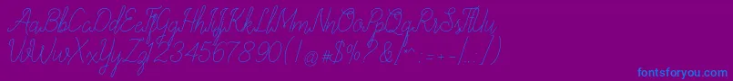 allexandrea Font – Blue Fonts on Purple Background