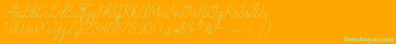 allexandrea Font – Green Fonts on Orange Background