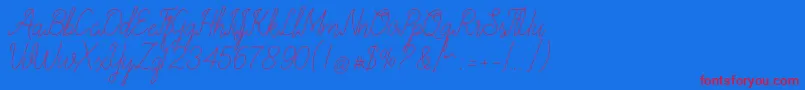 allexandrea Font – Red Fonts on Blue Background