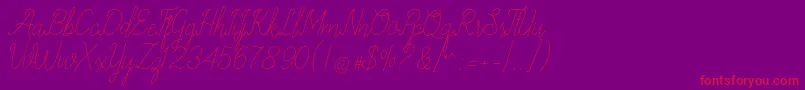 allexandrea-Schriftart – Rote Schriften auf violettem Hintergrund