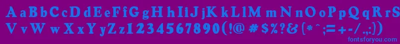 Pcharveygrey Font – Blue Fonts on Purple Background