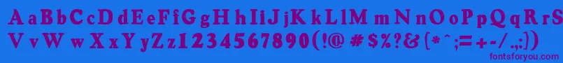 Pcharveygrey Font – Purple Fonts on Blue Background