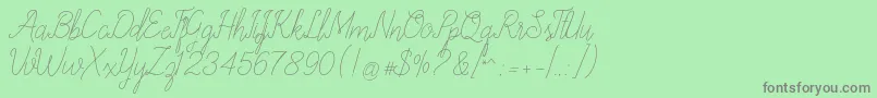 allexandrea Font – Gray Fonts on Green Background