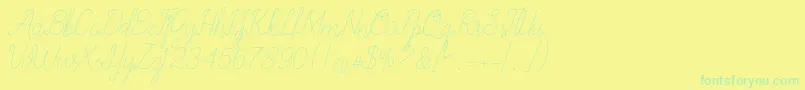 Fonte allexandrea – fontes verdes em um fundo amarelo
