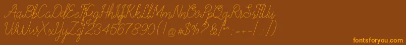 allexandrea-Schriftart – Orangefarbene Schriften auf braunem Hintergrund