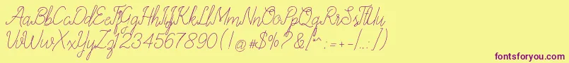 allexandrea Font – Purple Fonts on Yellow Background