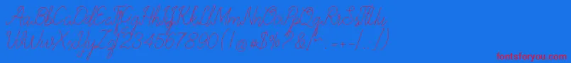 allexandrea-Schriftart – Rote Schriften auf blauem Hintergrund