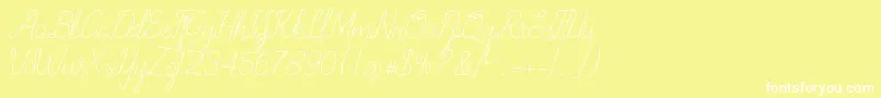 allexandrea Font – White Fonts on Yellow Background